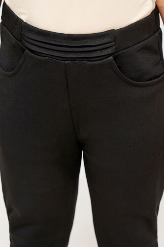 Black Solid Slim Bottom, Black, image 5